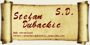Stefan Dubačkić vizit kartica
